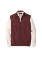 Paul Fredrick Cotton Full Zip Mock Neck Vest
