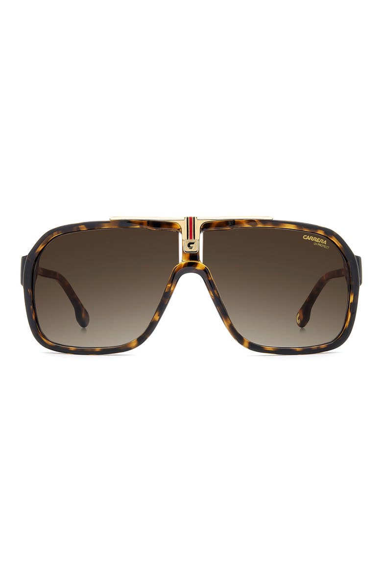 64mm Oversize Gradient Navigator Sunglasses, Main, color, HAVANA/ BROWN