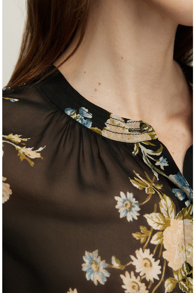 Ashlynn Silk Chiffon Blouse, Alternate, color, BLACK MULTI