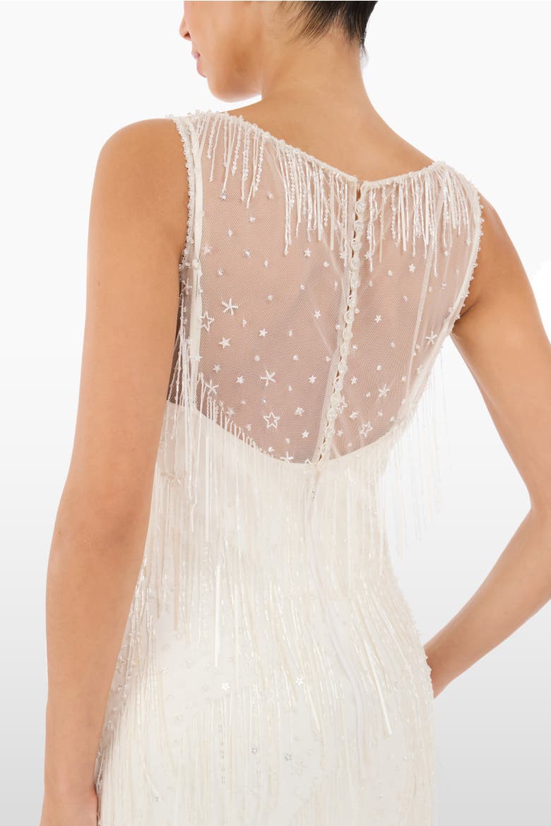 Symphonie Fringed Dress, Alternate, color, Ivory
