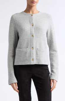 Check Print Knit Jacket