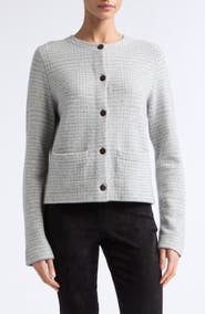 Vince Check Print Knit Jacket