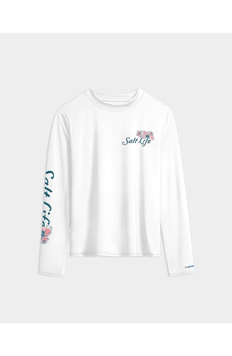 Salt Life Sailing Tropics Performance Long Sleeve Tee, Main, color, White