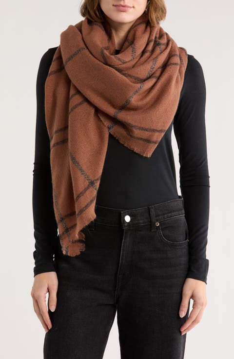 Geo Pattern Fringe Square Scarf