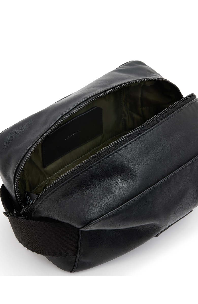 AllSaints Kobe Leather Dopp Kit, Alternate, color, Black