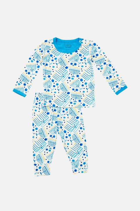 Long Sleeve Pajama Set - Hanukkah Menorahs (Baby)
