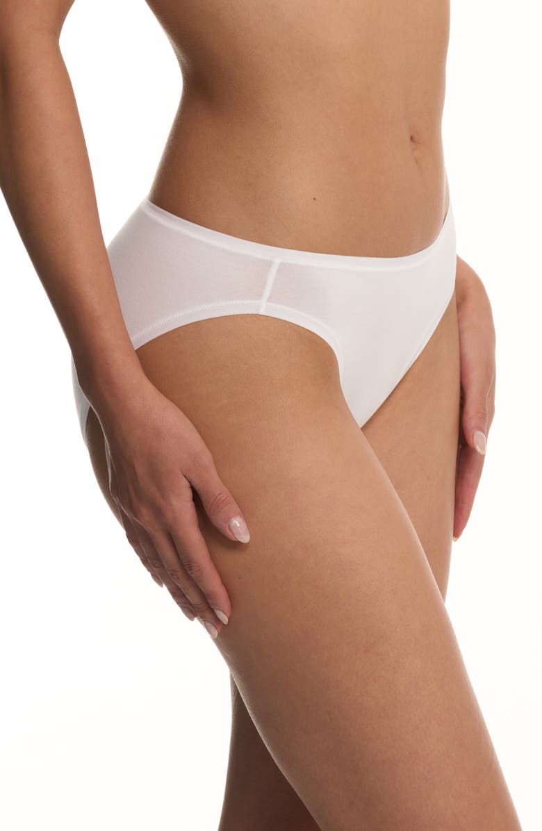 Natori Bliss Bare Cotton Bikini, Alternate, color, White