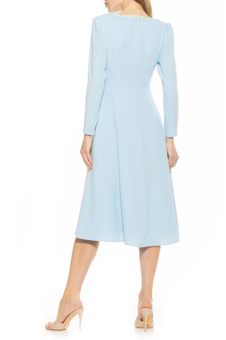 Zenaida Long Sleeve Fit & Flare Dress, Alternate, color, HALOGEN BLUE