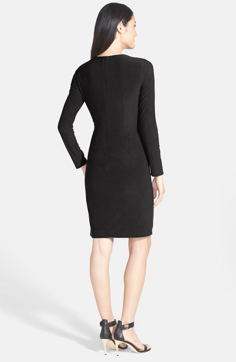 Vince Camuto Faux Leather Panel Ponte Sheath Dress, Alternate, color, 