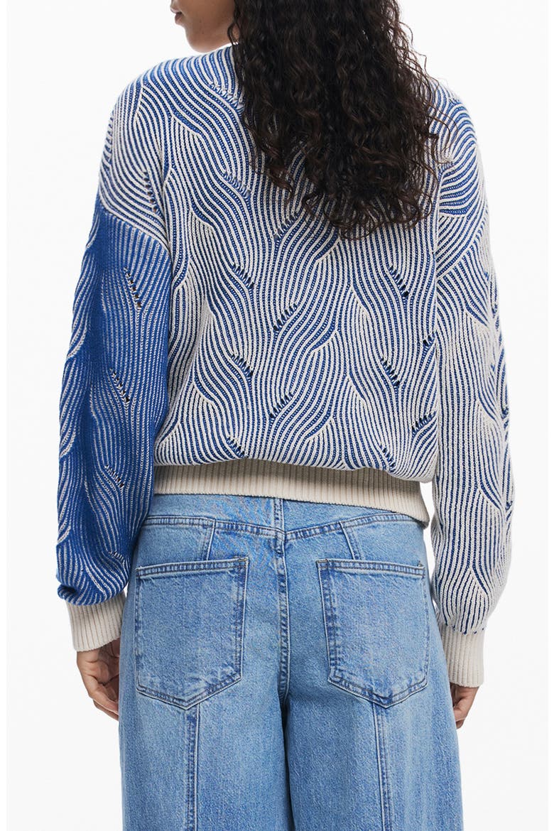 Mixed Stripe Cardigan, Alternate, color, BLUE