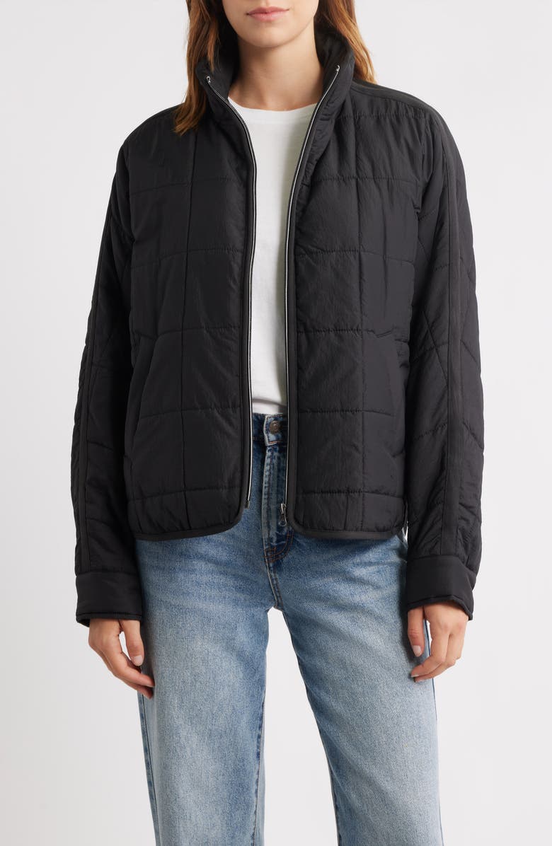 Thread & Supply Box Quilted Zip Jacket, Main, color, Black