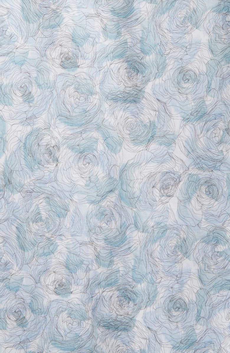 Stone Rose Floral Stretch Button-Up Shirt, Alternate, color, Aqua