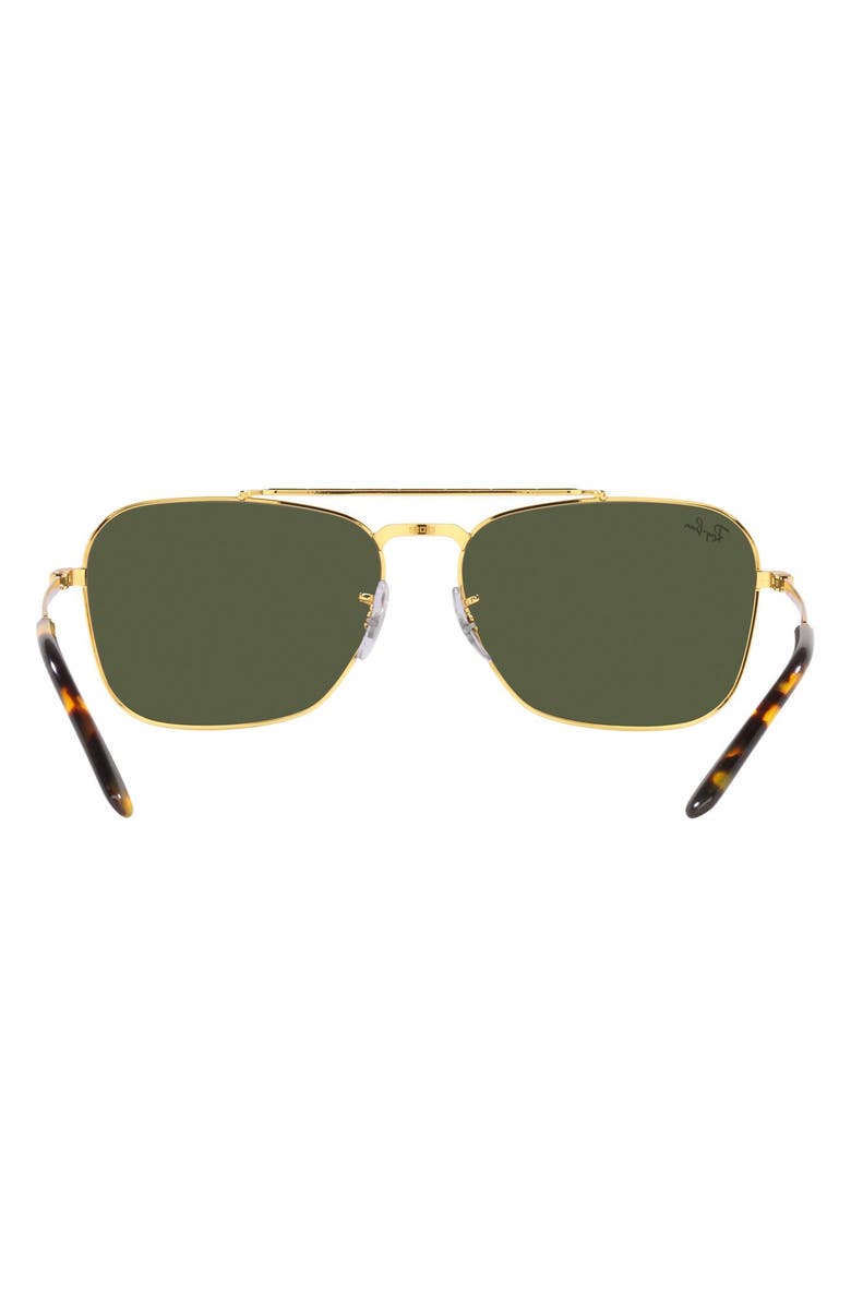 Ray-Ban New Caravan 58mm Square Sunglasses, Alternate, color, Legend Gold / Green