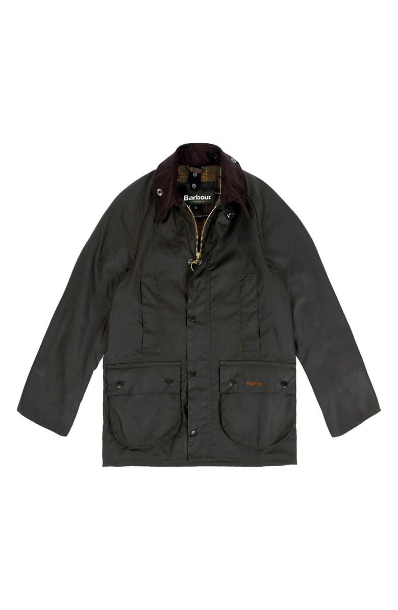 Barbour Kids' Beaufort Water Resistant Waxed Jacket, Main, color, 