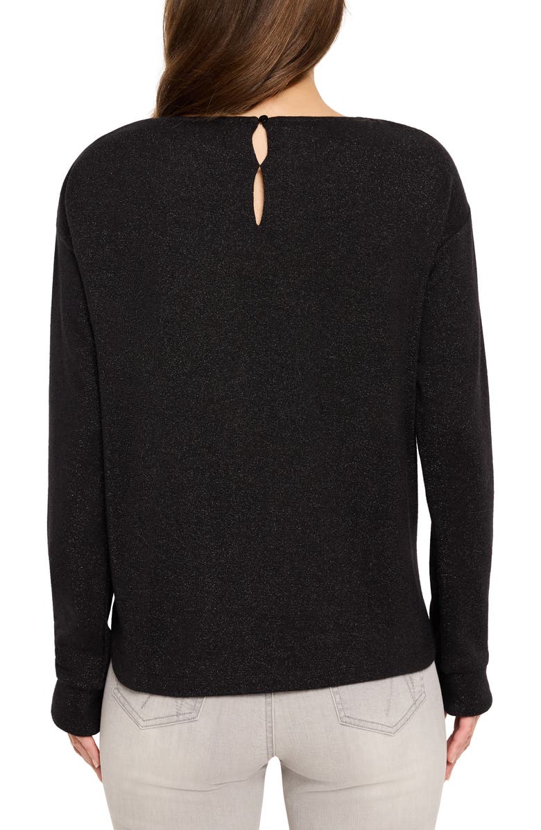 NIC+ZOE Everyday Sparkle Relaxed Fit Top, Alternate, color, Black Mix