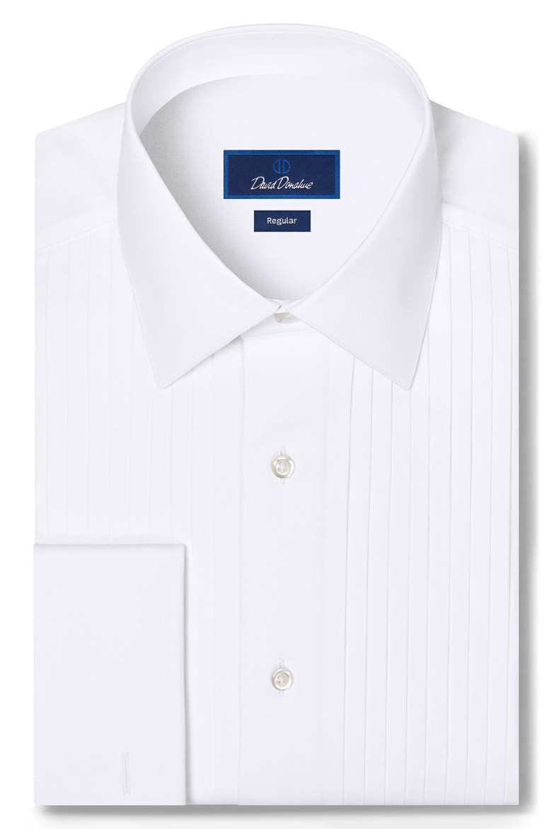 Regular Fit French Cuff Tuxedo Shirt, Main, color, WHITE
