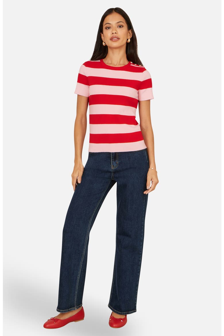 Block Stripe Knitted Top, Alternate, color, Red