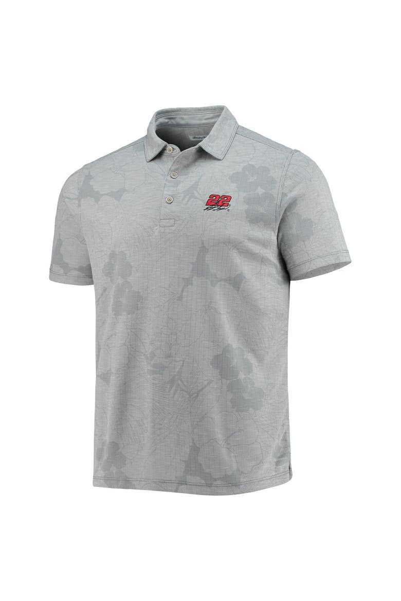 Men's Tommy Bahama Gray Joey Logano Miramar Blooms Polo, Alternate, color, Gray