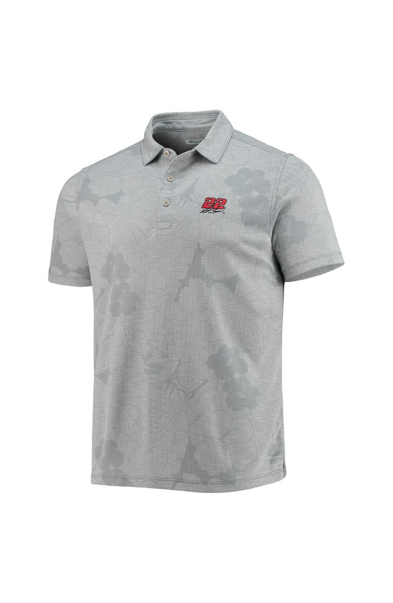 Tommy Bahama Men's Tommy Bahama Gray Joey Logano Miramar Blooms Polo, Alternate, color, Gray