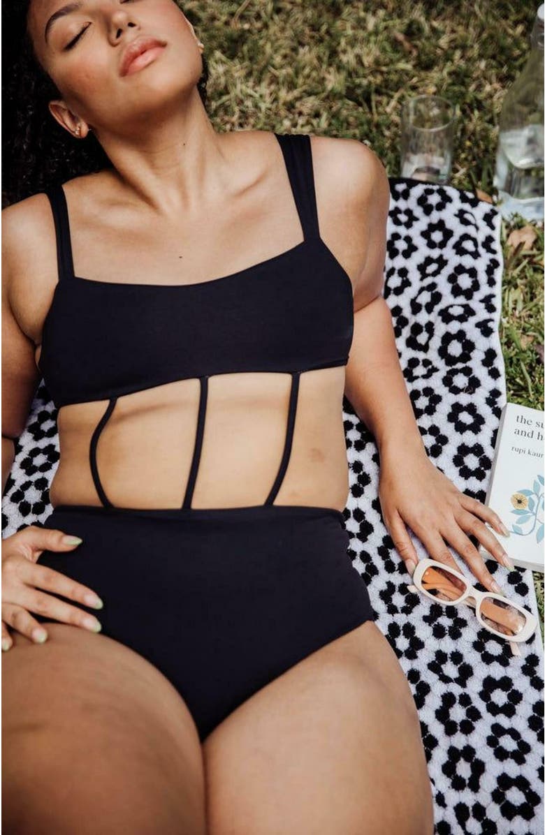 Mary Mercedes Mary Exposed-Torso One Piece Swimsuit, Alternate, color, Black