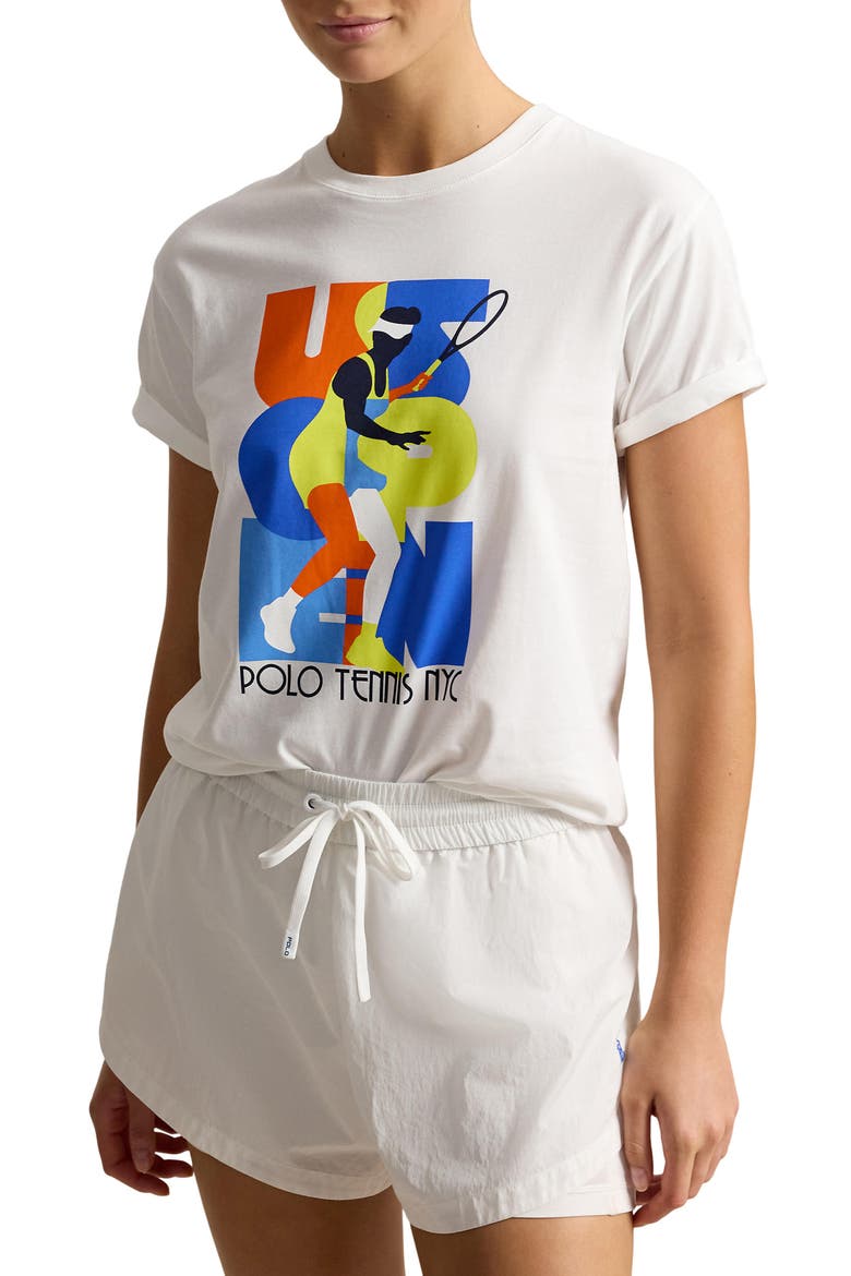 US Open® Collection Tennis Graphic Cotton Jersey T-Shirt, Main, color, WHITE