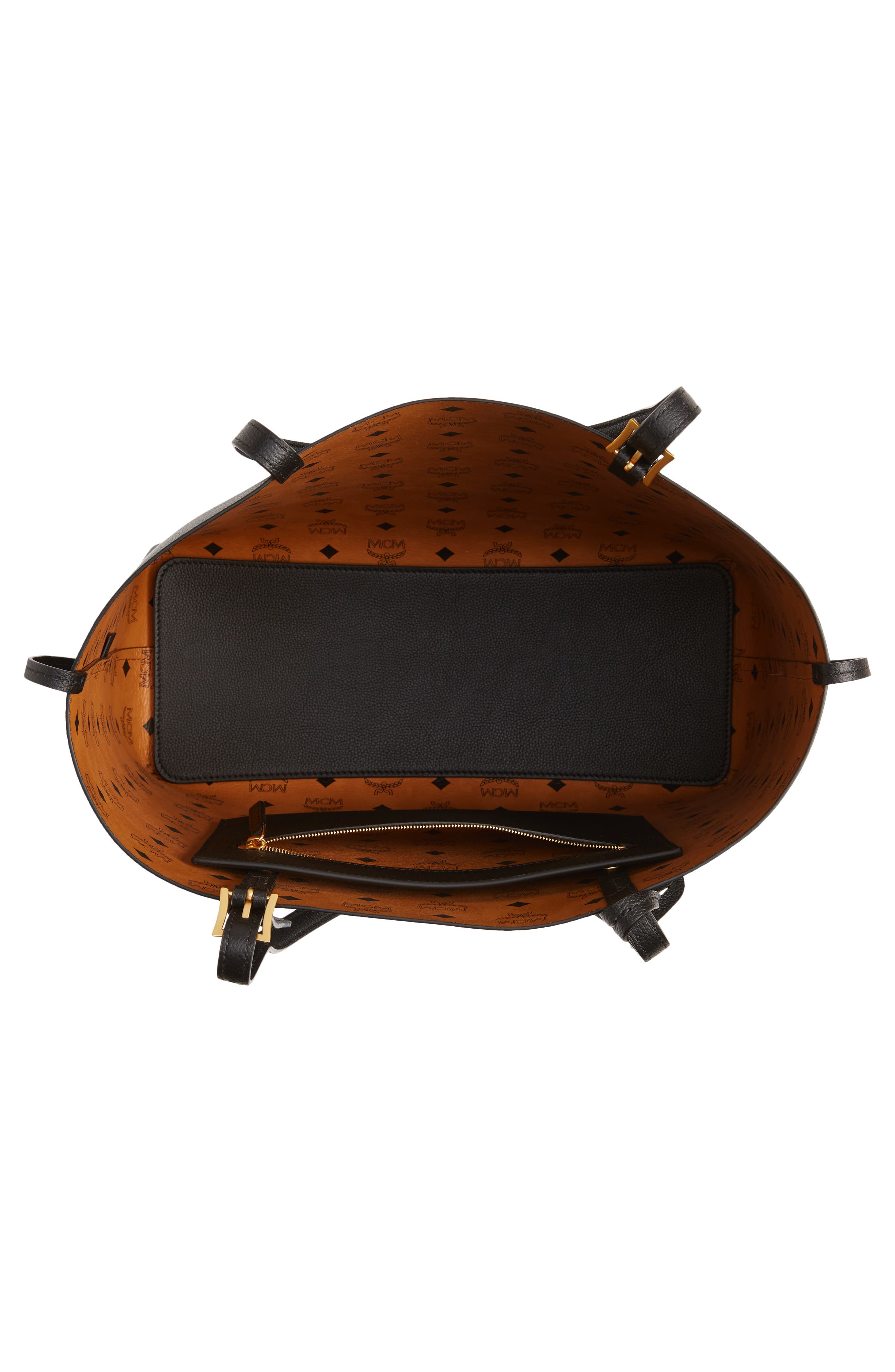 MCM Medium Lauretos Reversible Leather Shopper Bag, Alternate, color, 