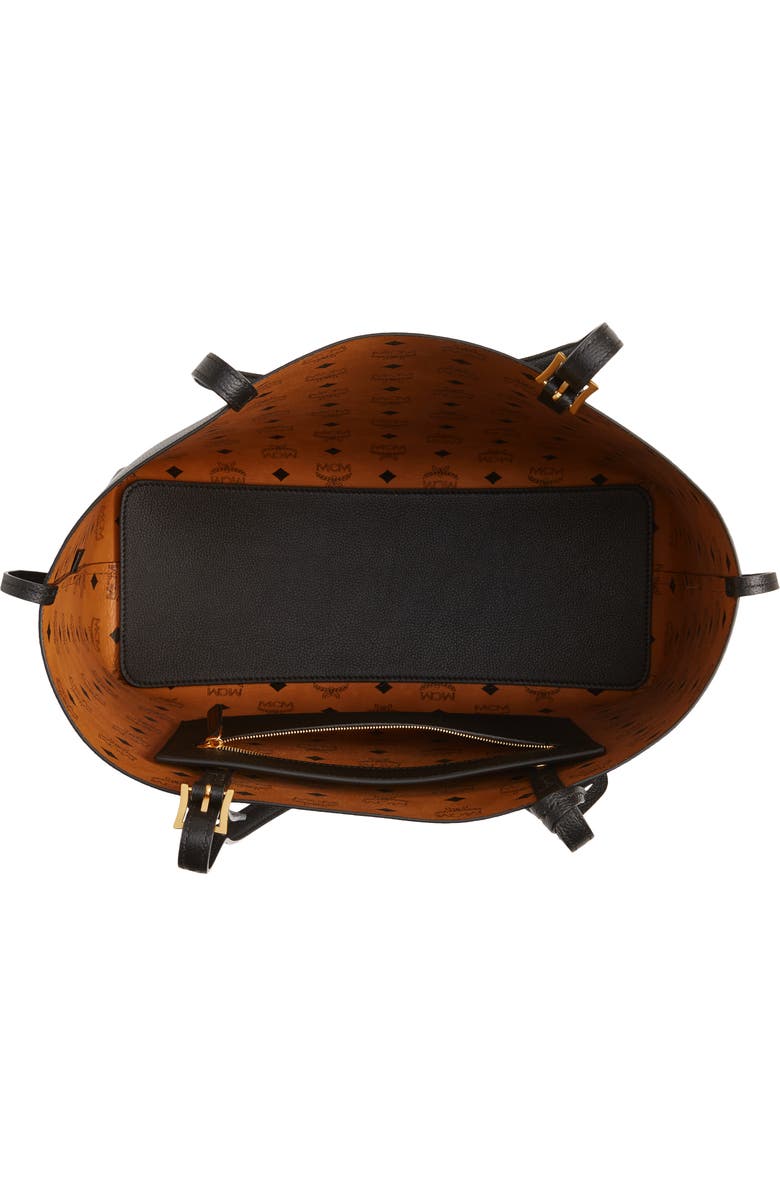 MCM Medium Lauretos Reversible Leather Shopper Bag, Alternate, color,