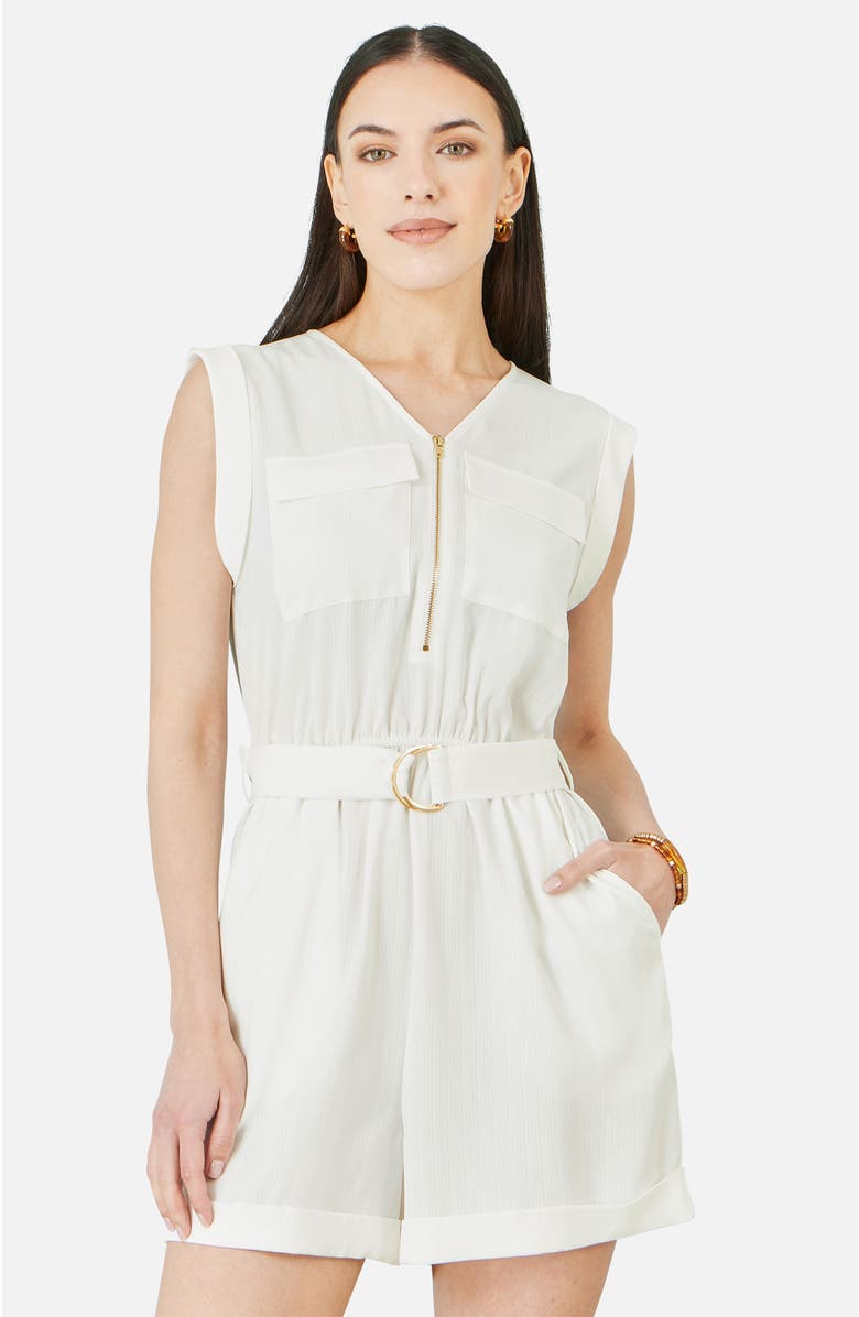Yumi Utility Style Playsuit, Alternate, color, White
