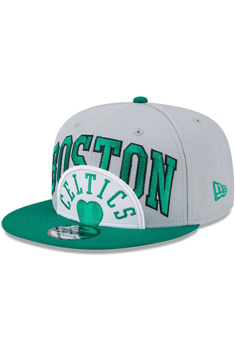 Men's New Era Gray/Kelly Green Boston Celtics Tip-Off Two-Tone 9FIFTY Snapback Hat, Main, color, Gray