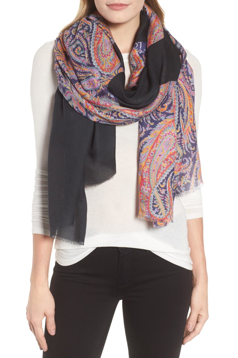Liberty Stripe Paisley Scarf, Main, color, MULTICOLOR
