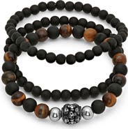 STEELTIME Men's Set of 3 Beaded Bracelets
