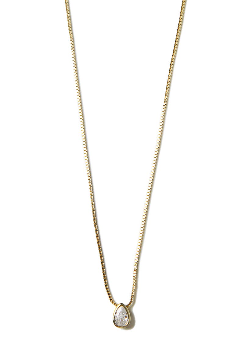 Cubic Zirconia Pendant Necklace, Main, color, GOLD