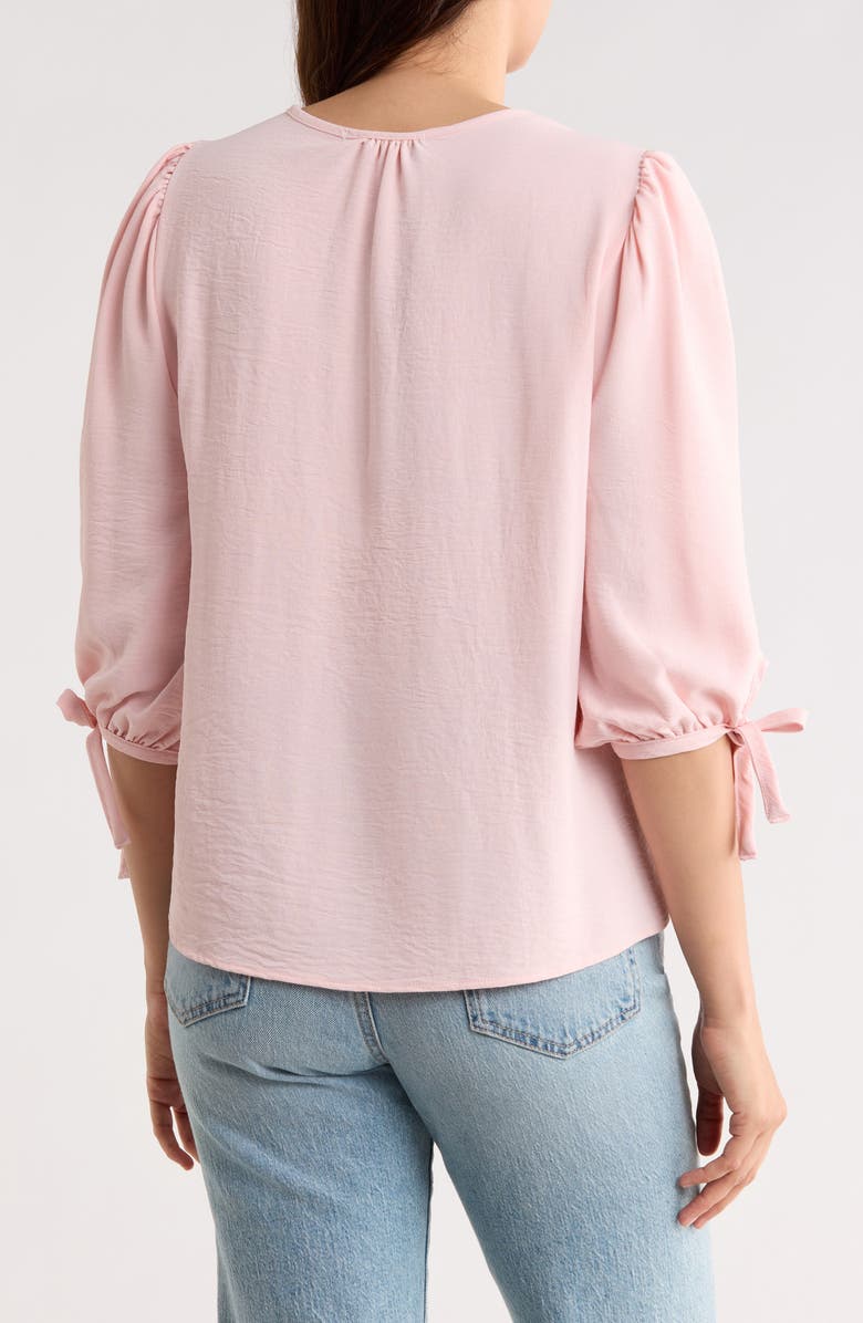 Renee C Ditsy Puff Sleeve Blouse, Alternate, color, Pink