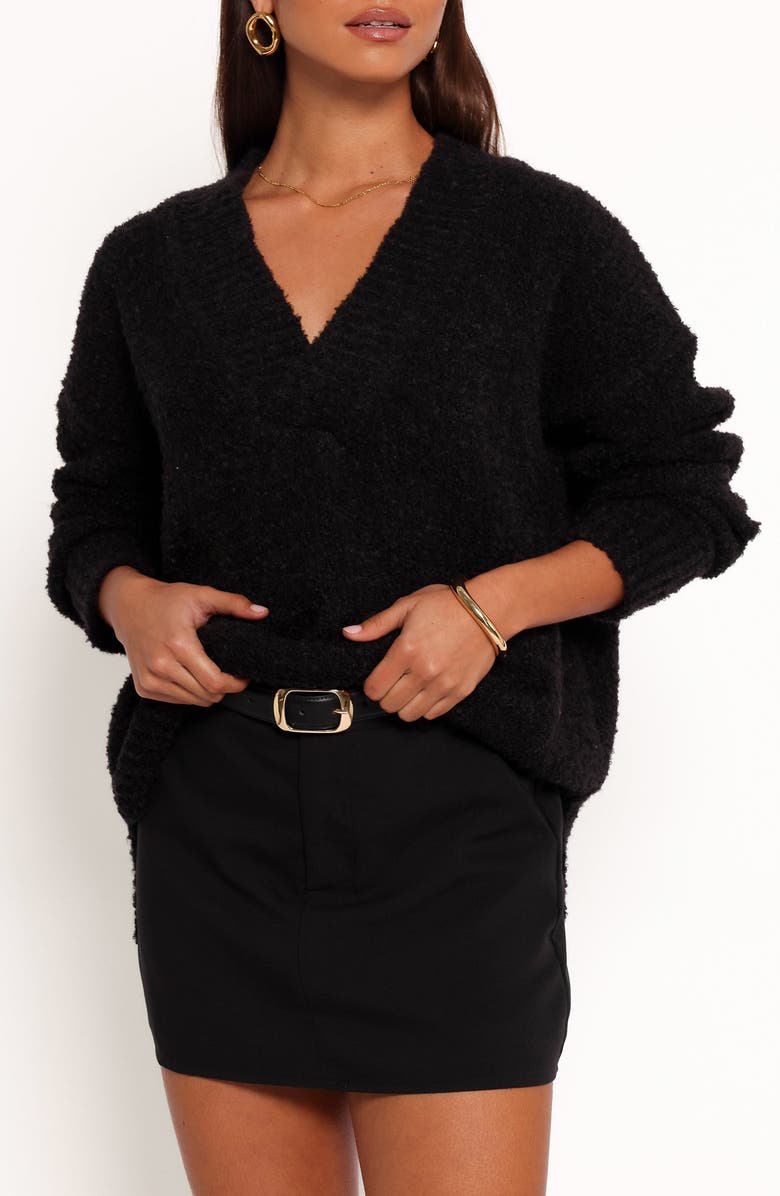 Petal & Pup Charisma V-Neck Sweater, Main, color, Black