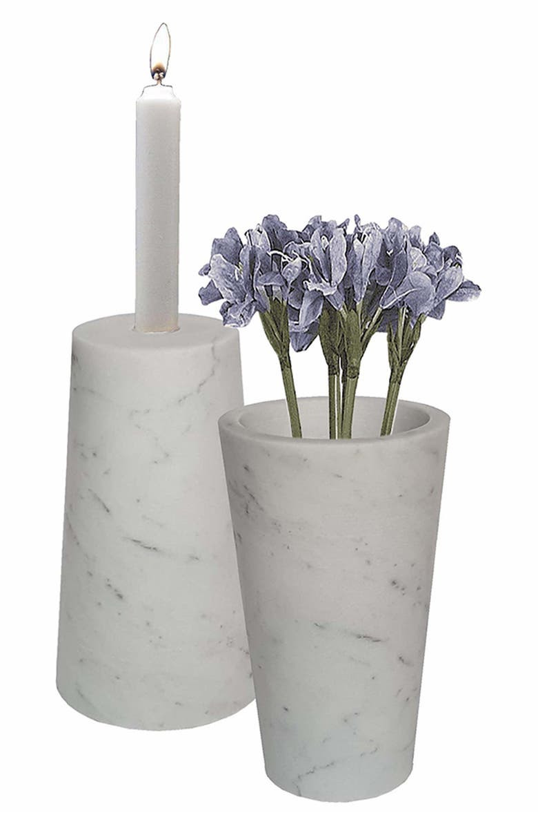 R16 HOME Marble Vase, Alternate, color, White