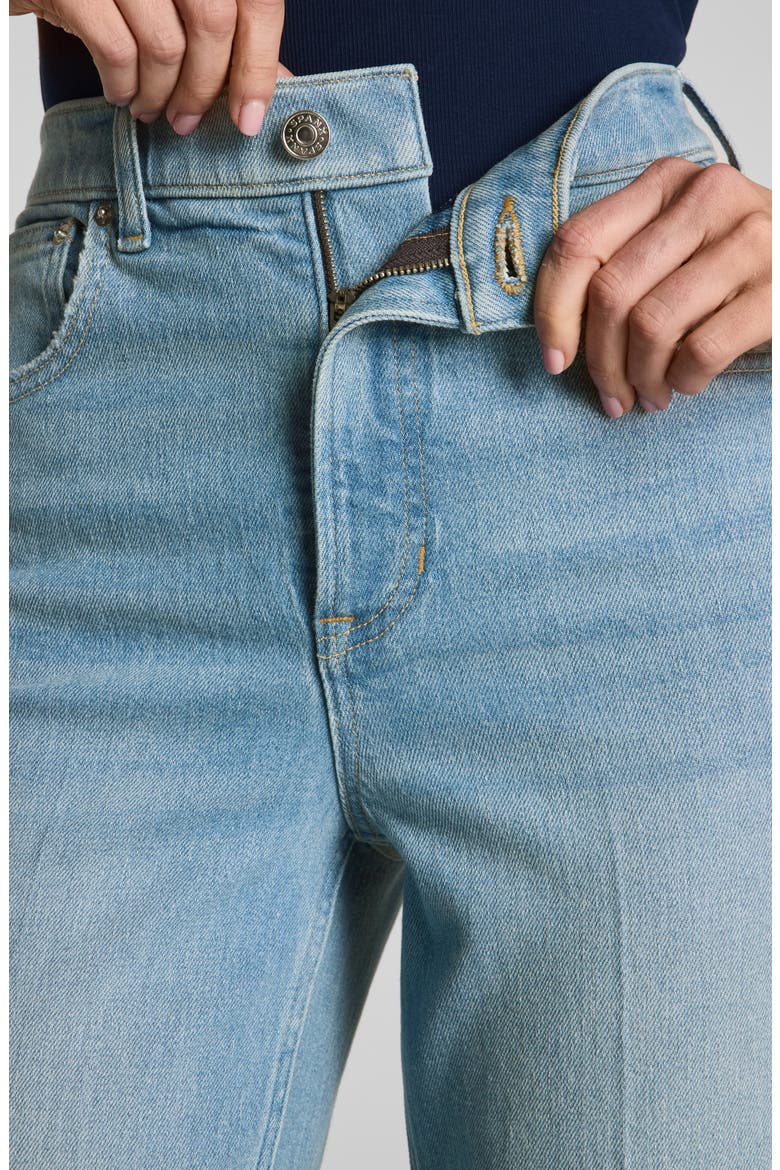 Raw Hem High Waist Crop Kick Flare Jeans, Alternate, color, SEASIDE BLUE