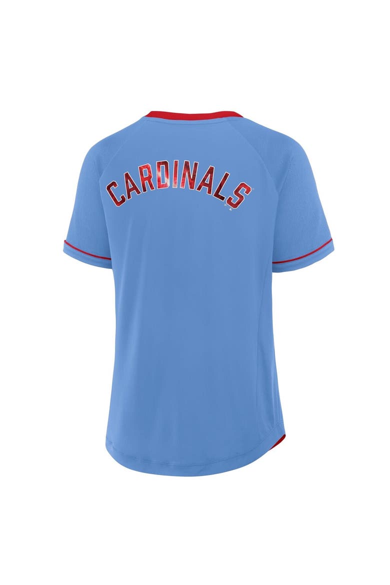 Women's Fanatics  Light Blue St. Louis Cardinals Cooperstown Collection League Diva V-Neck T-Shirt, Alternate, color, Light Blue