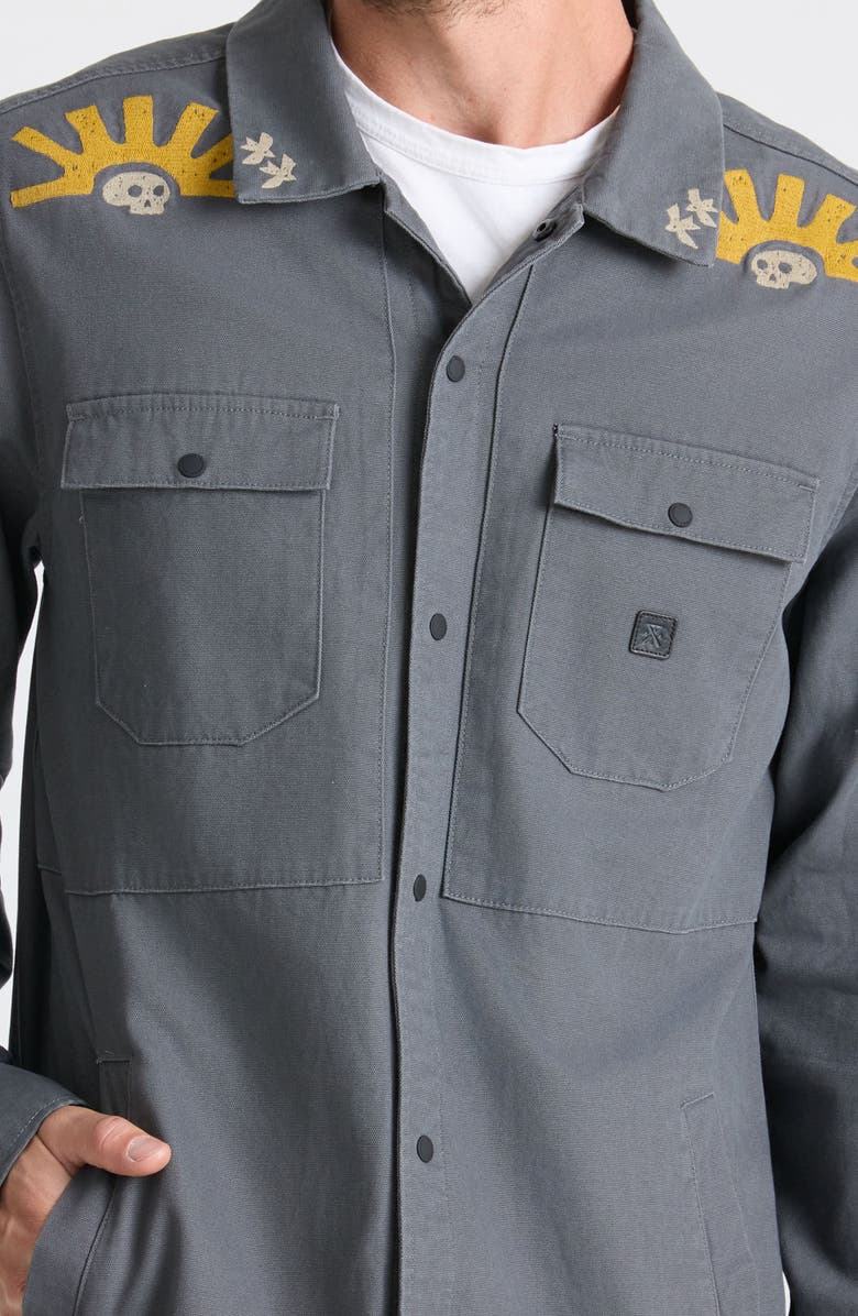 Roark Hebrides Cotton Canvas Shirt Jacket, Alternate, color, Charcoal