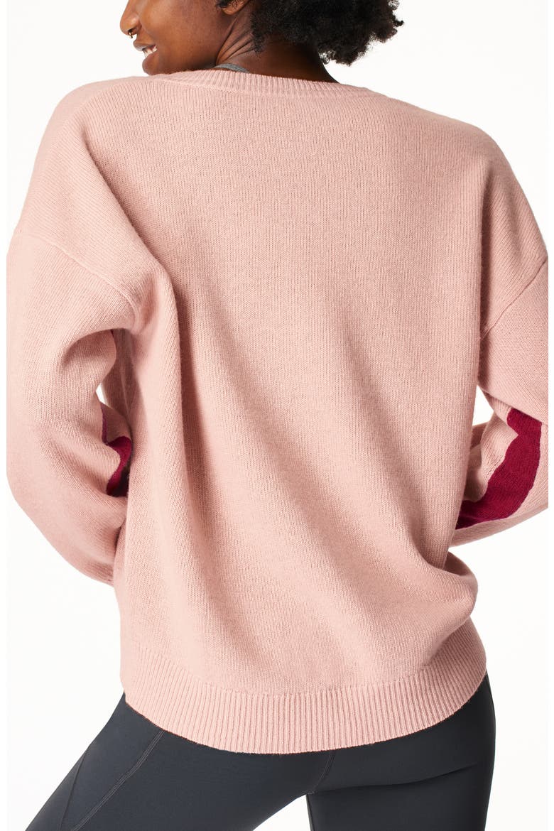 Recline Wool V-Neck Sweater, Alternate, color, FAWN PINK