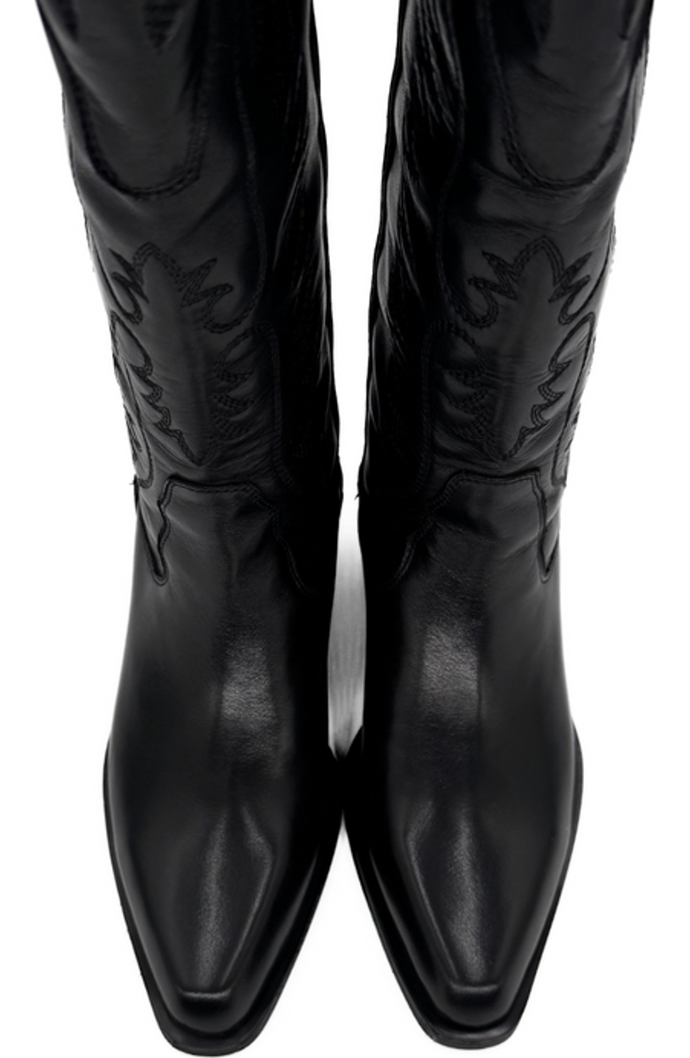 Amie Rafa Montana Leather Western Boots, Alternate, color, Black