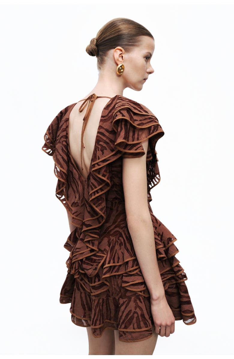 Nocturne Ruffle Patterned Mini Dress, Alternate, color, 