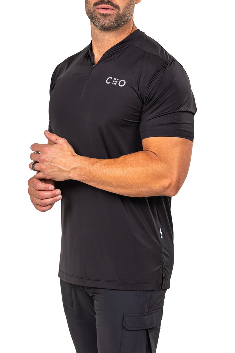 Athletic Quarter Zip Performance T-Shirt, Alternate, color, BLACK