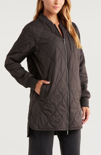 Zella Longline Onion Quilted Bomber Jacket | Nordstrom Zella Longline Onion Quilted Bomber Jacket | Nordstrom