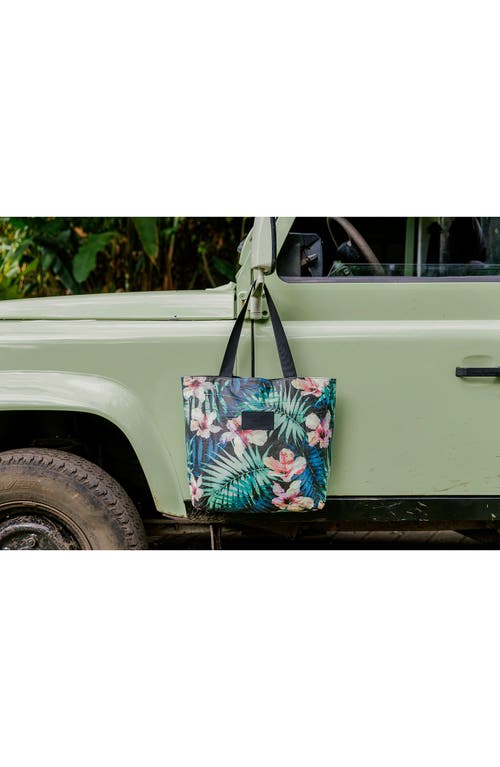 Aloha Collection Hibiscus Palm Day Tripper Water Resistant Tyvek® Tote In Hibiscus Palm