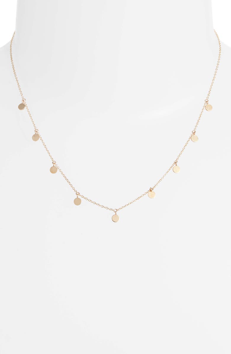 Zoë Chicco Itty Bitty Disc Necklace, Alternate, color, 