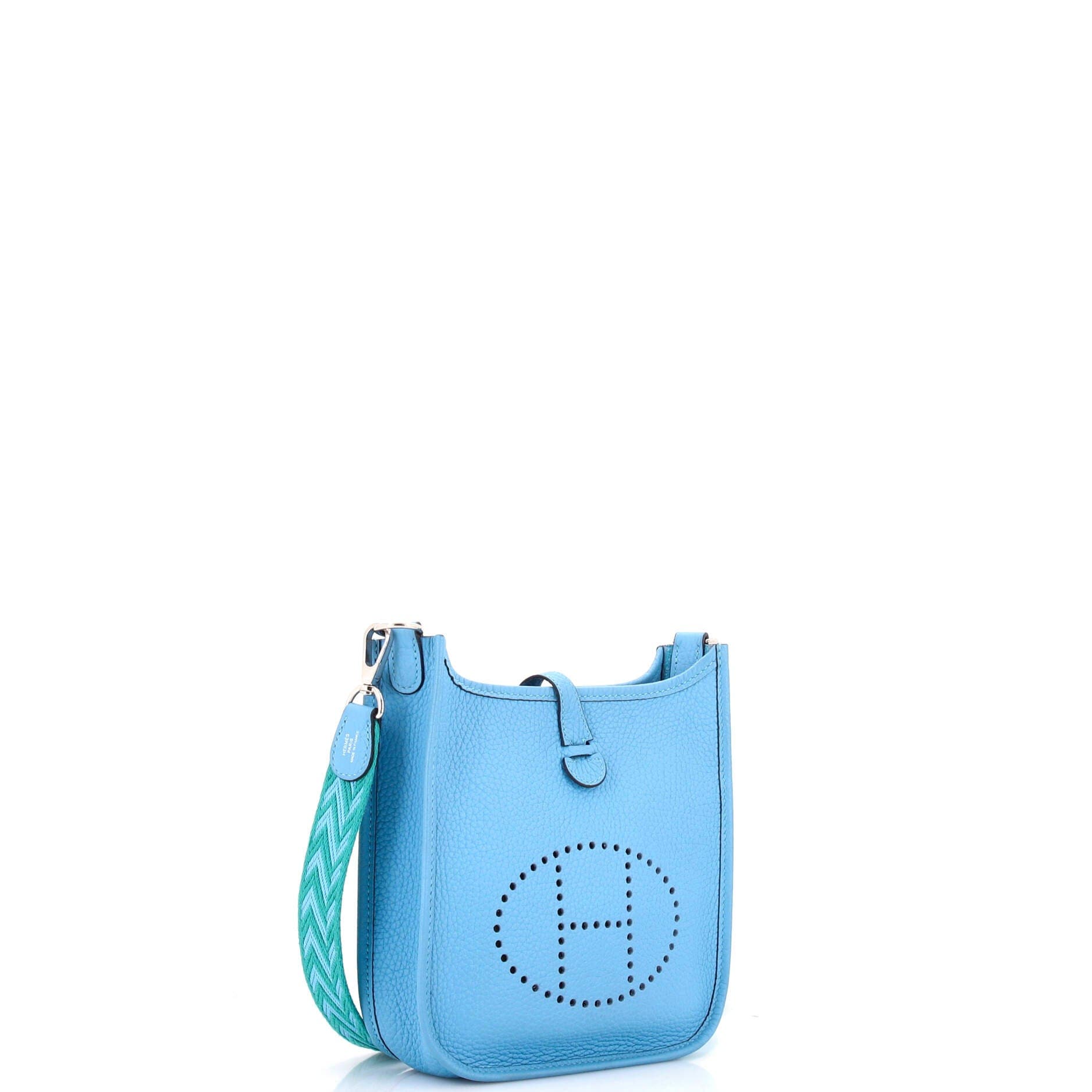 Pre-Owned Hermes Evelyne Bag Gen III Clemence TPM, Alternate, color, Bleu Du Nord