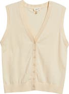 Mavi Jeans Button Front Cotton Sweater Vest