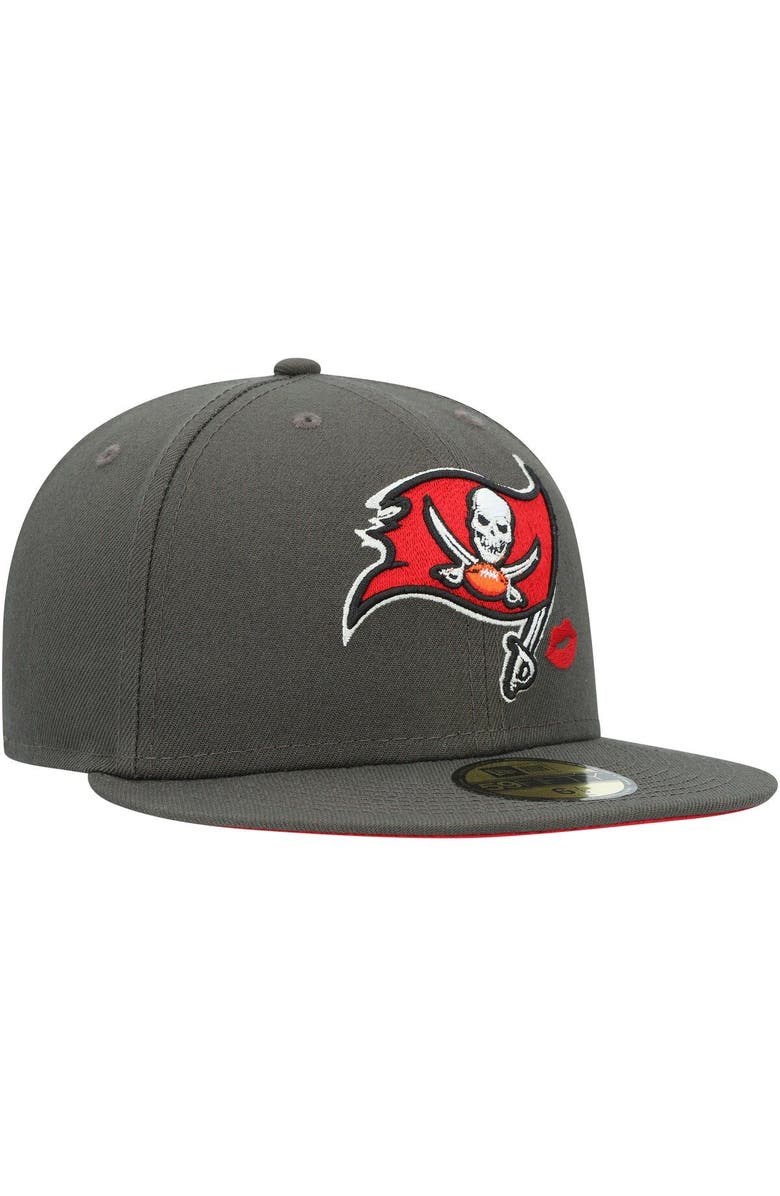 New Era Men's New Era Pewter Tampa Bay Buccaneers Lips 59FIFTY Fitted Hat, Alternate, color,