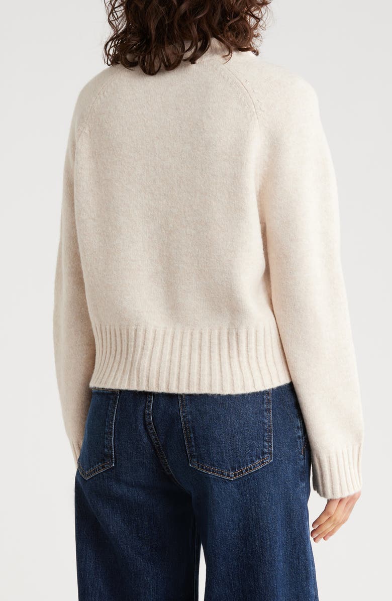 French Connection Crewneck Crop Sweater, Alternate, color, Light Oatmeal Melange