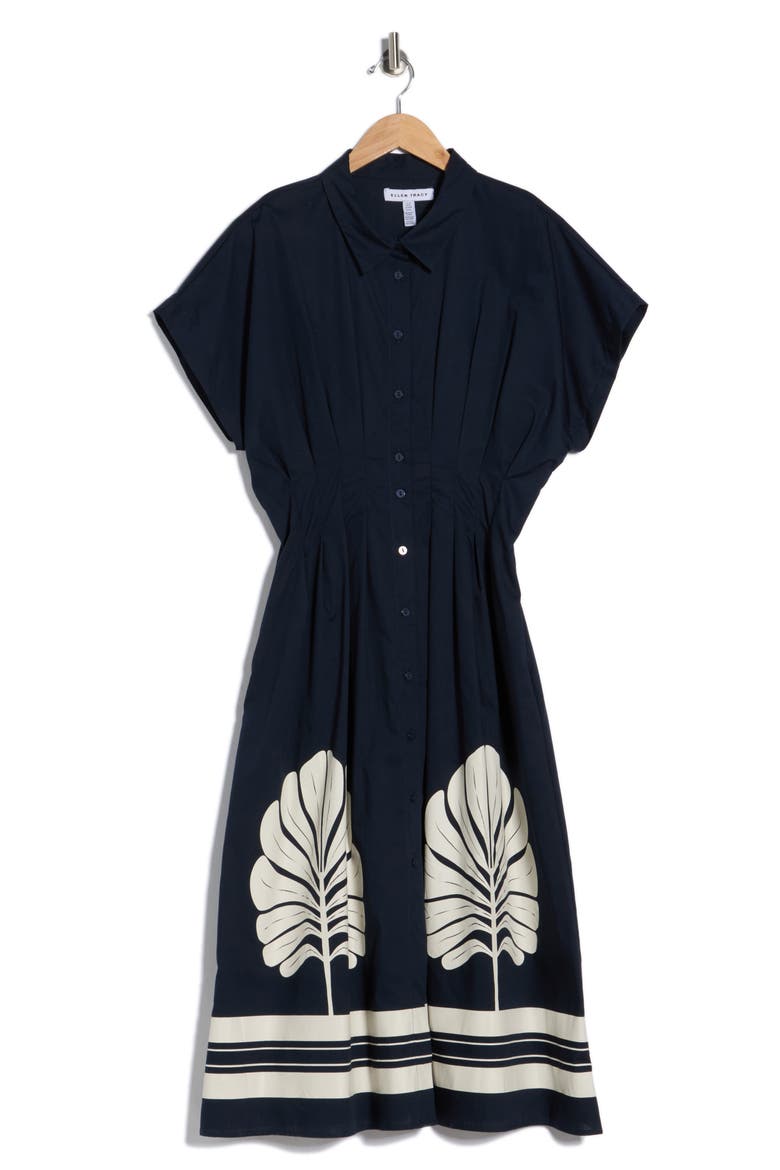 Poplin Shirtdress, Alternate, color, NAVY